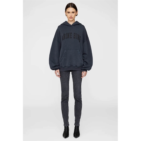 Anine Bing Harvey Sweatshirt, Dark Washed Black